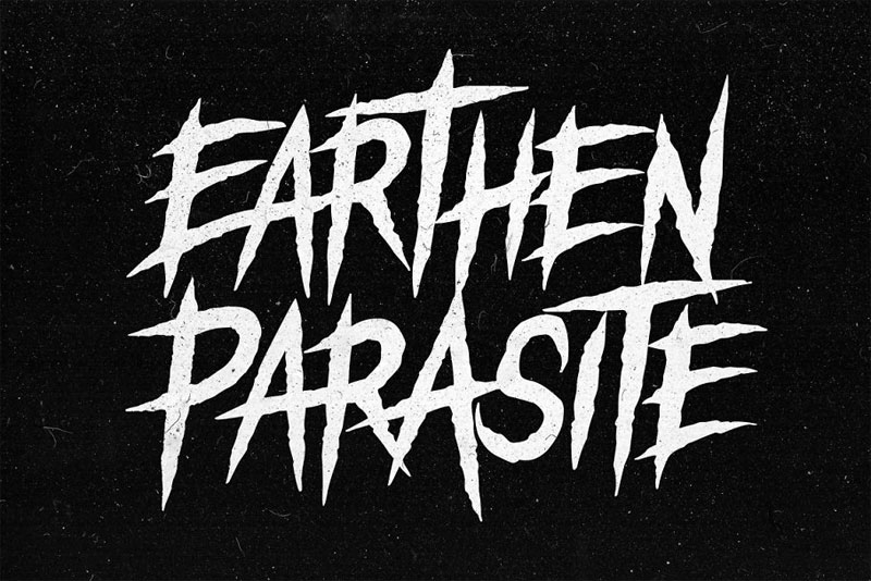 earthen parasite horror and scary font