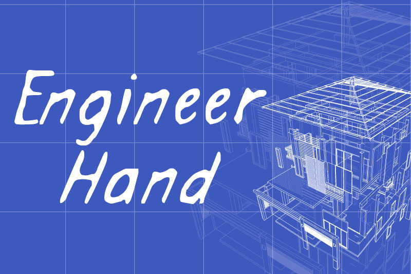 engineer hand blueprint font