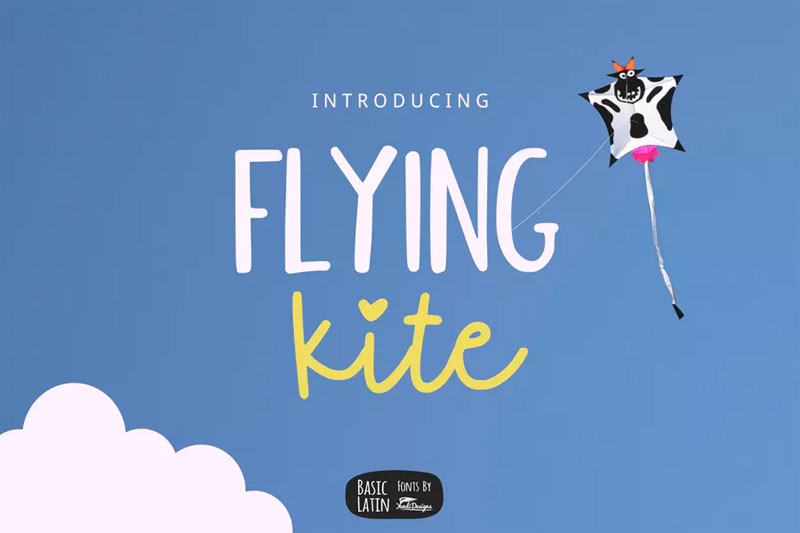 flying kite fun font