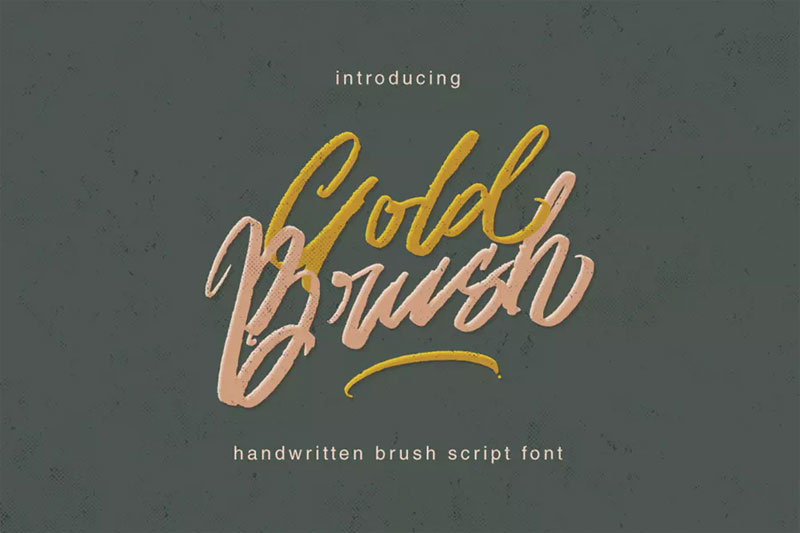 gold brush typeface brush font
