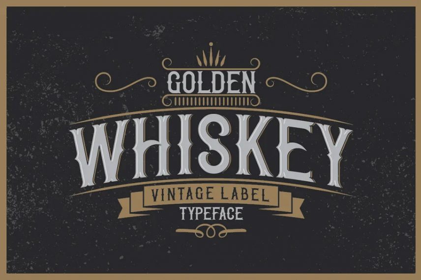 golden whiskey typeface whiskey font