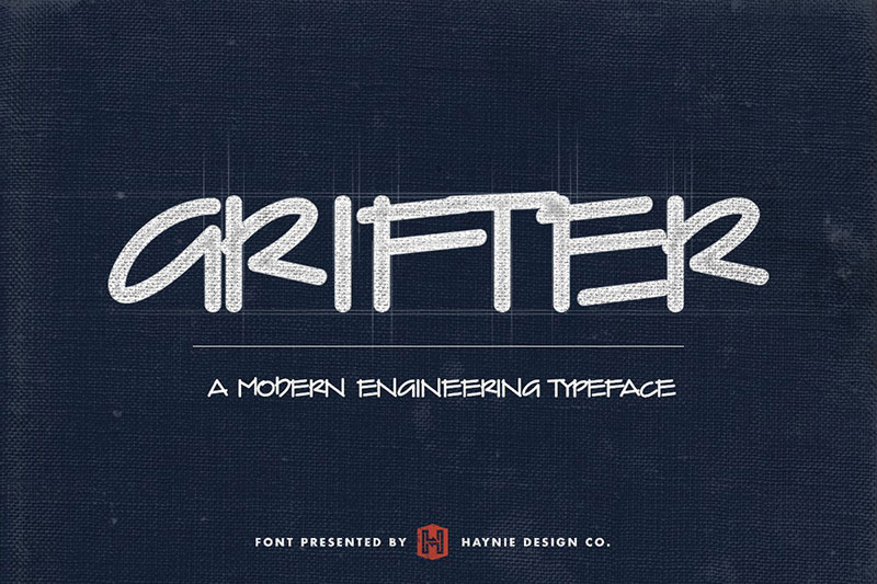 grifter architect blueprint writing font