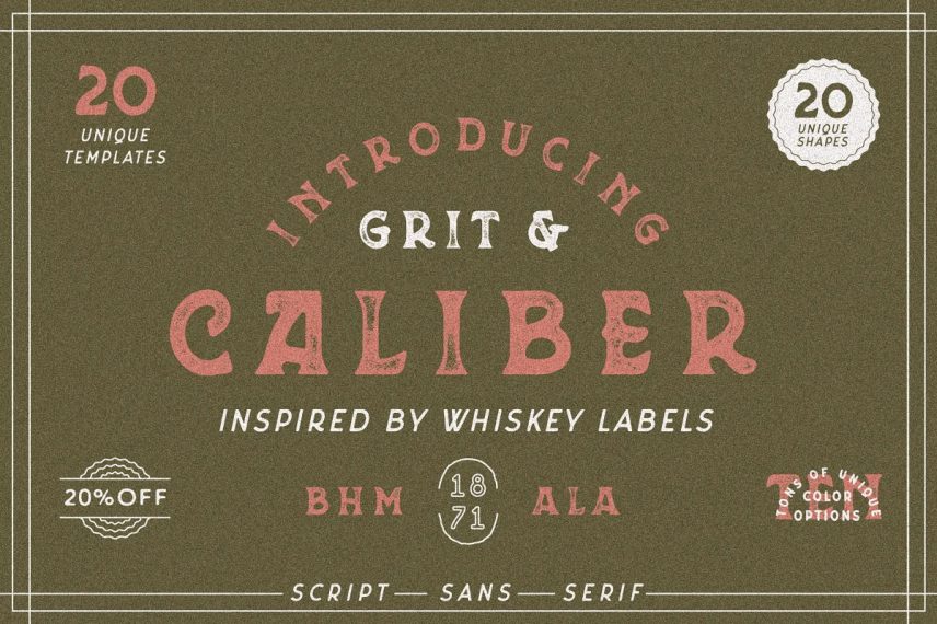 grit & caliber vintage bundle whiskey font