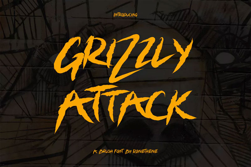 grizzly attack brush font