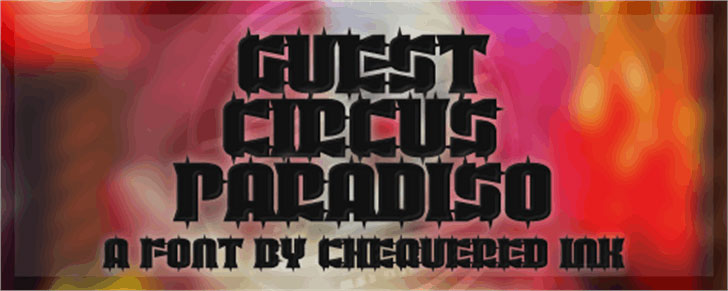 guest circus paradiso circus font