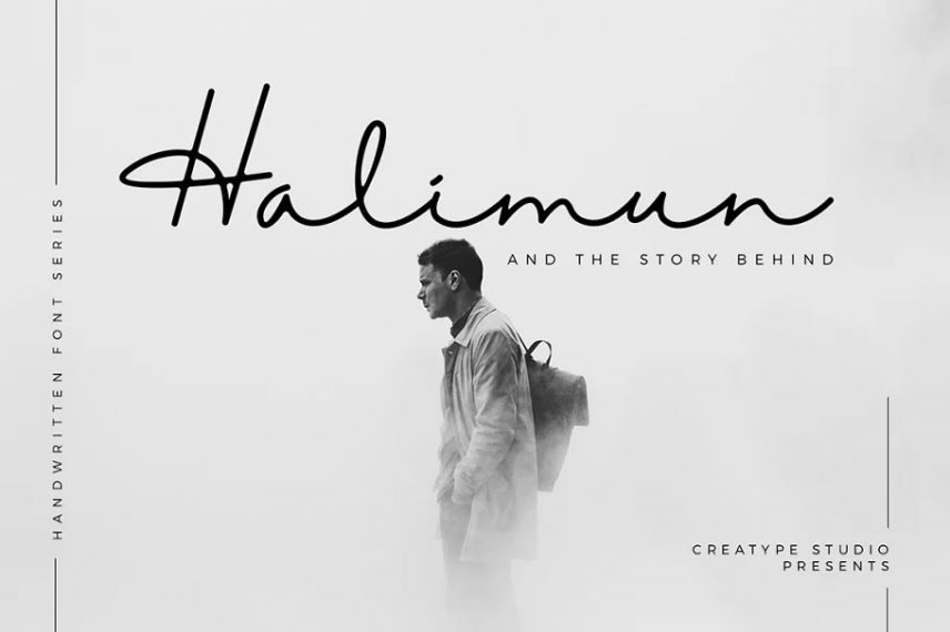 halimun script style travel font