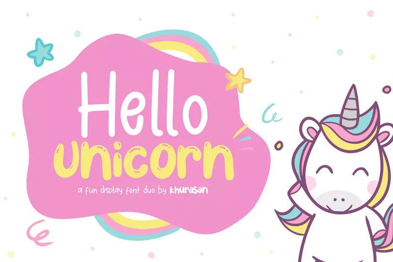 hello unicorn fun font