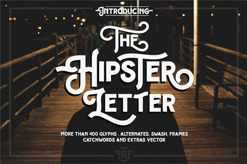 hipster letter + extras hipster font