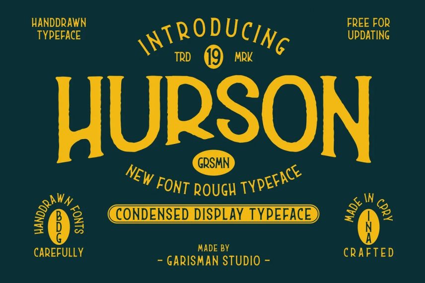hurson rough serif travel font