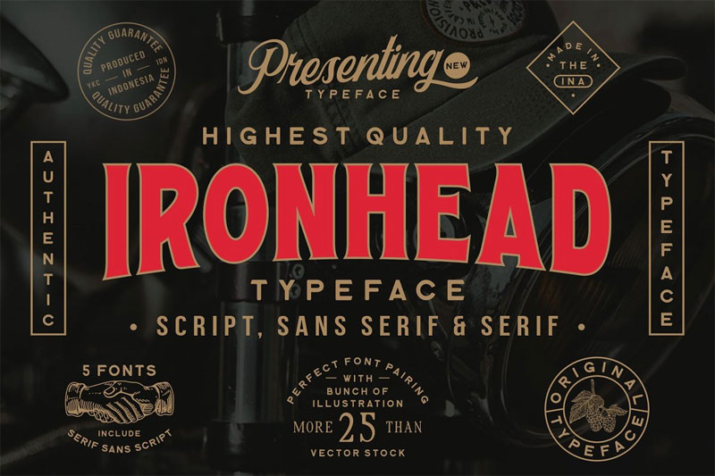 ironhead motorcycle font