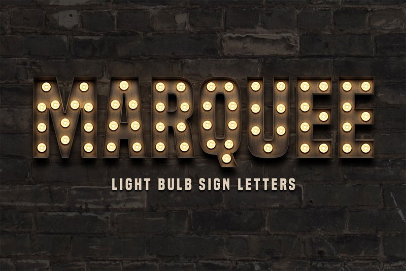 marquee light bulb sign letters marquee font