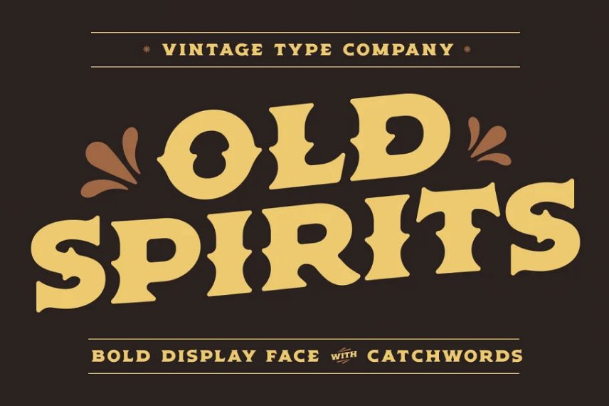 old spirits display whiskey font