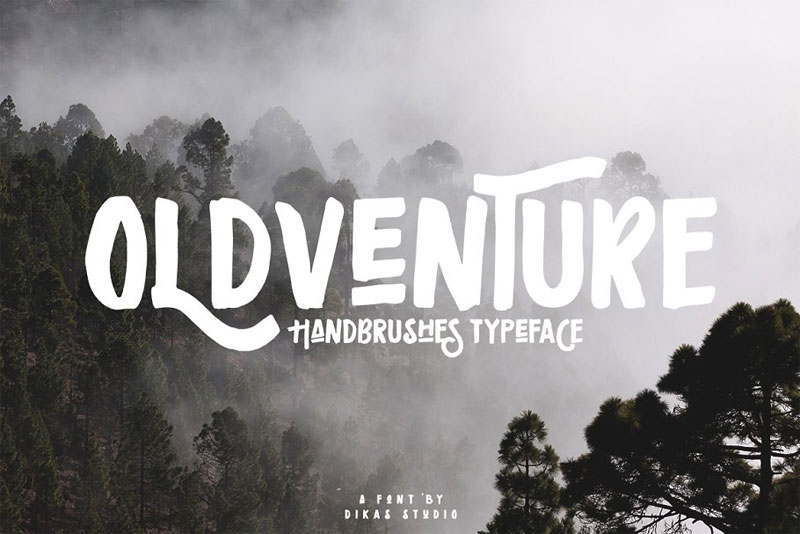 oldventure handbrushes typeface hipster font
