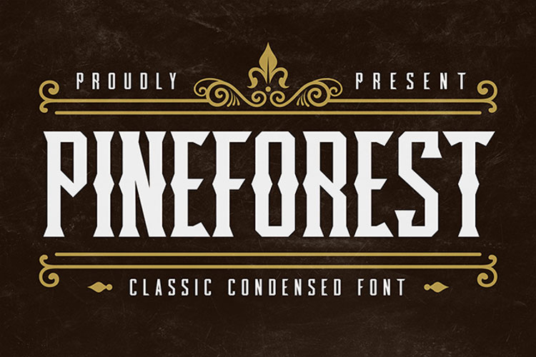 pineforest display whiskey font