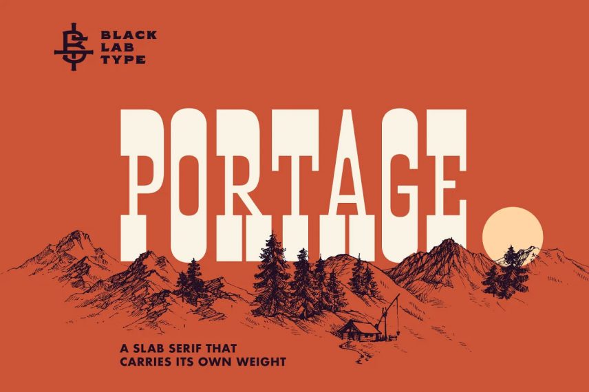 portage adventurous slab travel font