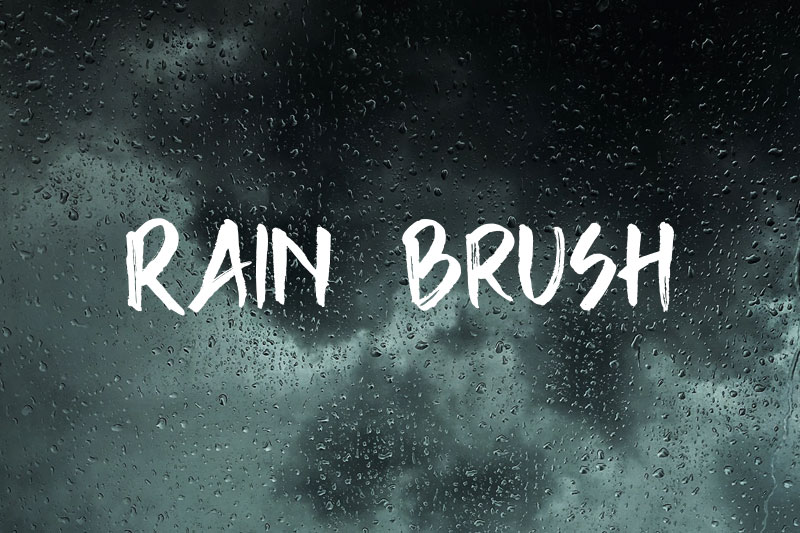 rain brush brush font