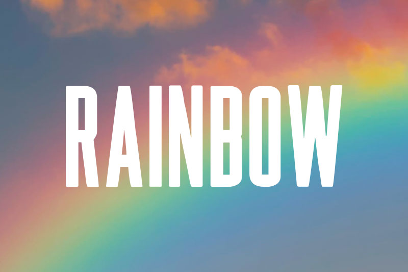 rainbow hipster font