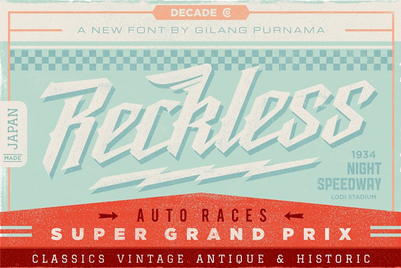 reckless + fabulous dropcaps motorcycle font