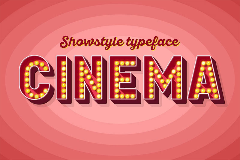 retro broadway cinema alphabet marquee font