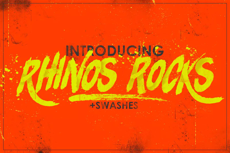 rhinos rocks brush brush font