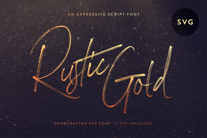 rustic gold svg brush script brush font