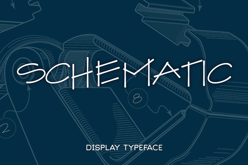 schematic blueprint font