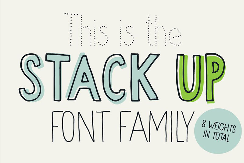 stack up the universal blueprint font