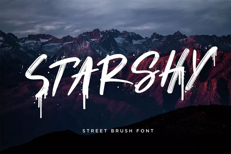 starshy street brush brush font
