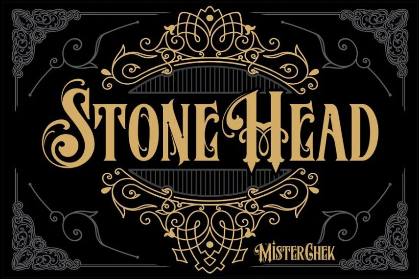 stone head whiskey font