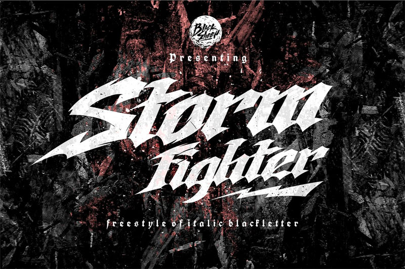 storm fighter horror and scary font