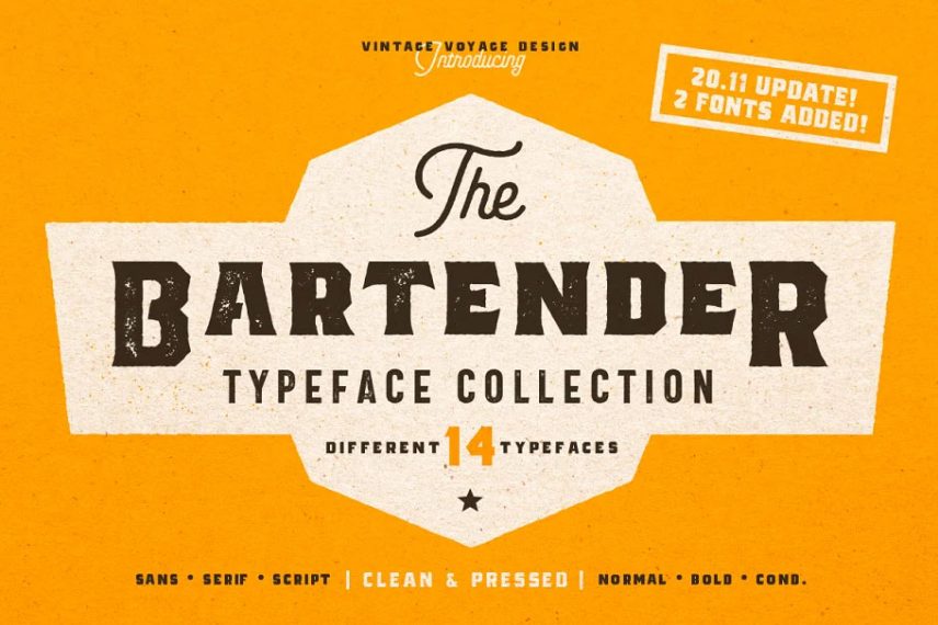 the bartender collection whiskey font