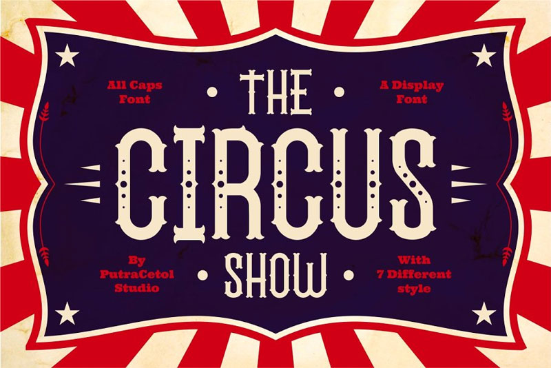 the circus show display circus font
