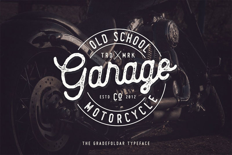 the gradefoldar + extras motorcycle font