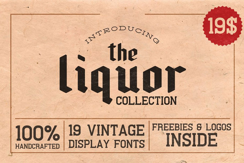 the liquor collection hipster font