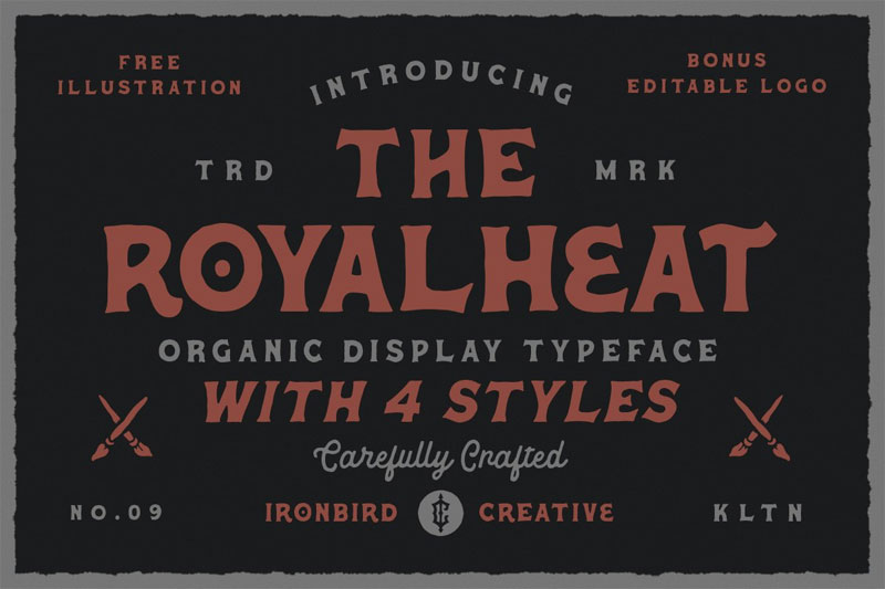 the royalheat + extras motorcycle font