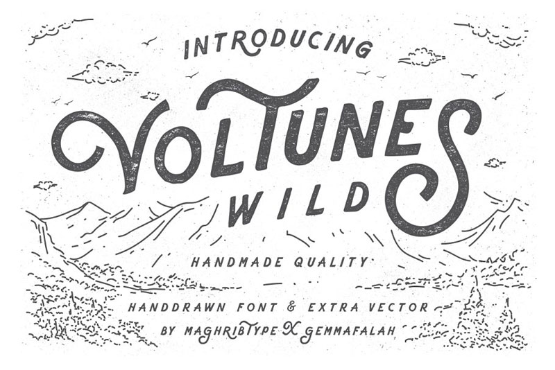voltunes extra photo & vector hipster font
