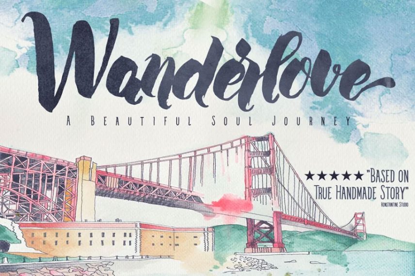wanderlove brush script travel font