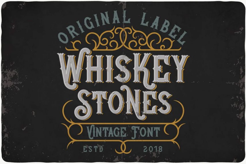 whiskey stones typeface whiskey font