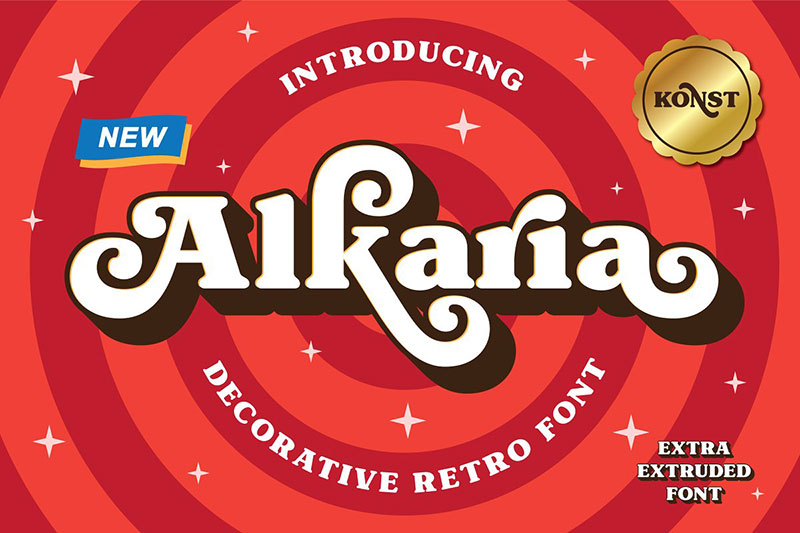 alkaria vintage retro decorative 90s fonts