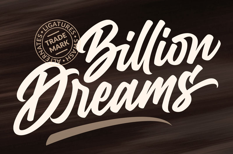 billion dreams 90s fonts