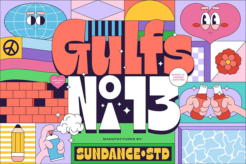 introductory gulfs display 90s fonts