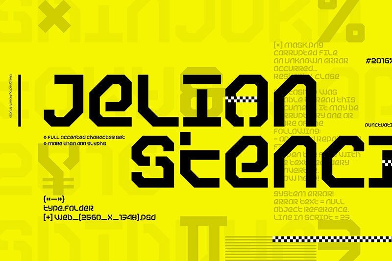 jelion stencil dj fonts