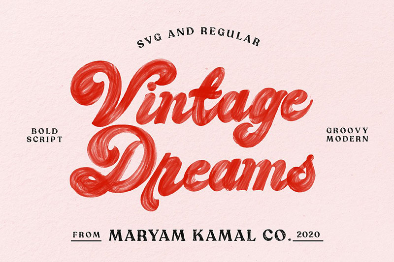 vintage dreams modern groovy 90s fonts