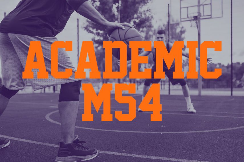 academic m54 basketball font