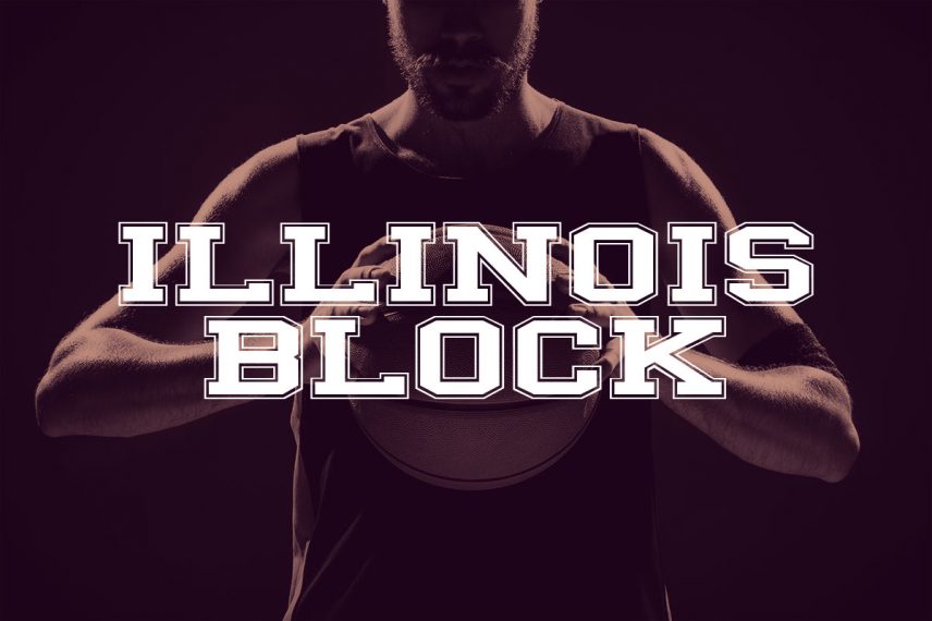 illinois block basketball font