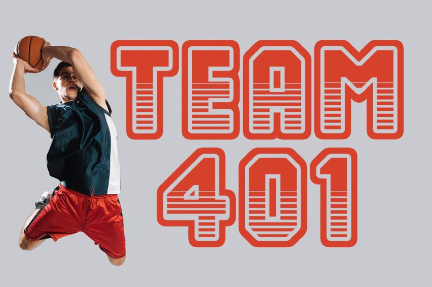 team 401 basketball font