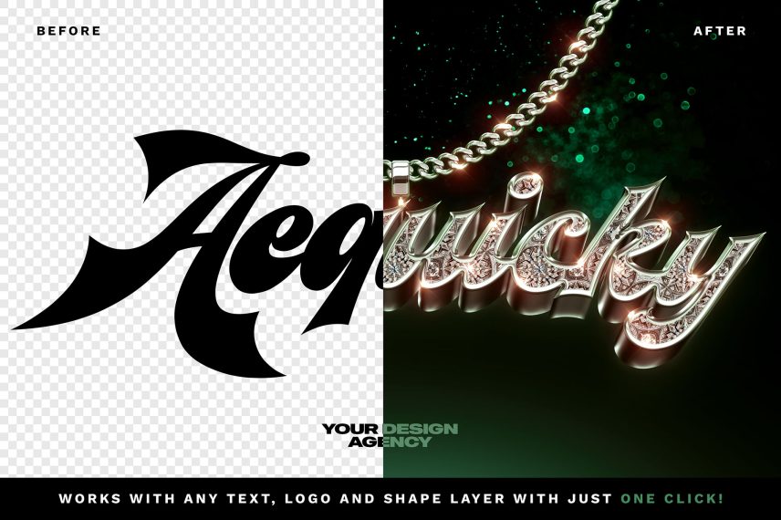 Ornamental Diamond Logo and Text Effect Vol.2 PSD Template