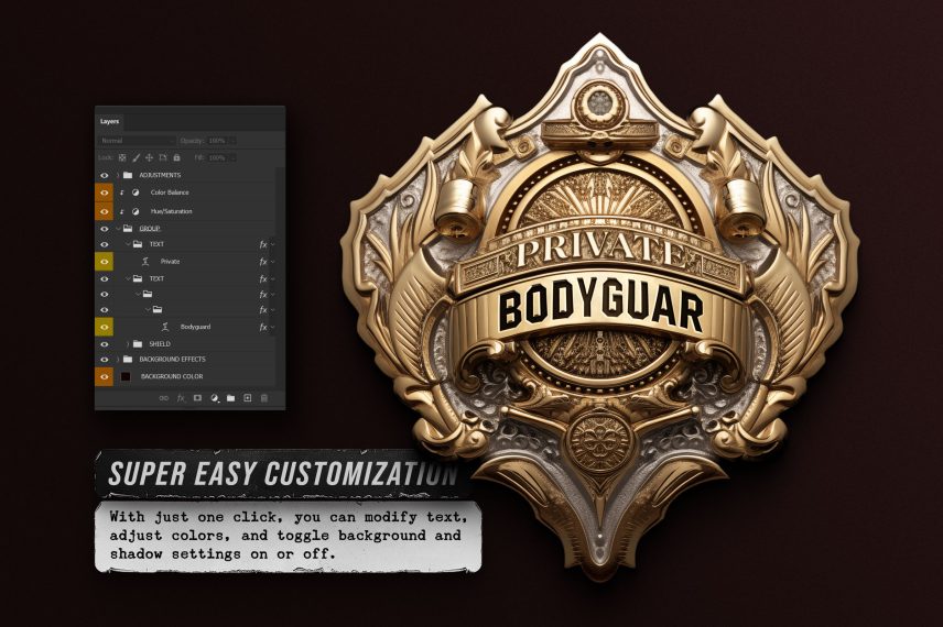 Police - Army - Sheriff Badge No. 5 PSD Template