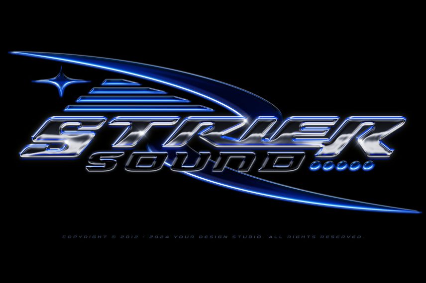 Y2K Chrome Logo / Text Effect Vol.18 PSD Template