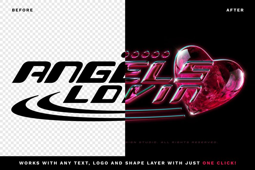 Y2K Chrome Logo / Text Effect Vol.19